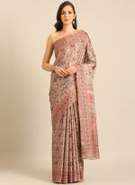 Cotton Light Brown Casual Wear Printed Saree